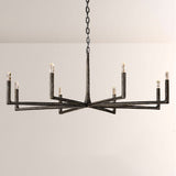 Kael Vintage Forged Brass Round Chandelier 60“D