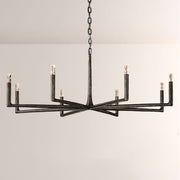 Kael Vintage Forged Brass Round Chandelier 60“D