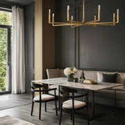 Kael Vintage Forged Brass Round Chandelier 60“D