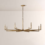 Kael Vintage Forged Brass Round Chandelier 72“D
