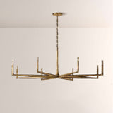 Kael Vintage Forged Brass Round Chandelier 72“D