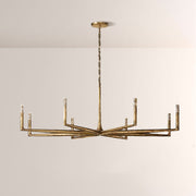 Kael Vintage Forged Brass Round Chandelier 72“D
