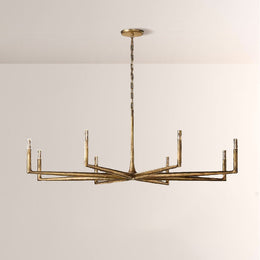 Kael Vintage Forged Brass Round Chandelier 72“D