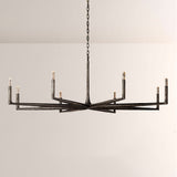 Kael Vintage Forged Brass Round Chandelier 72“D