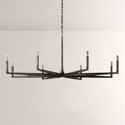 Kael Vintage Forged Brass Round Chandelier 72“D