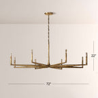 Kael Vintage Forged Brass Round Chandelier 72“D
