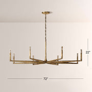 Kael Vintage Forged Brass Round Chandelier 72“D