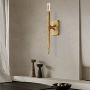Kael Vintage Forged Brass Wall Sconce 20“H