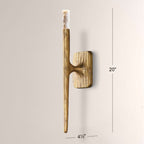 Kael Vintage Forged Brass Wall Sconce 20“H