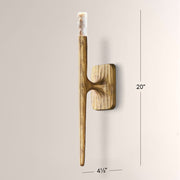 Kael Vintage Forged Brass Wall Sconce 20“H