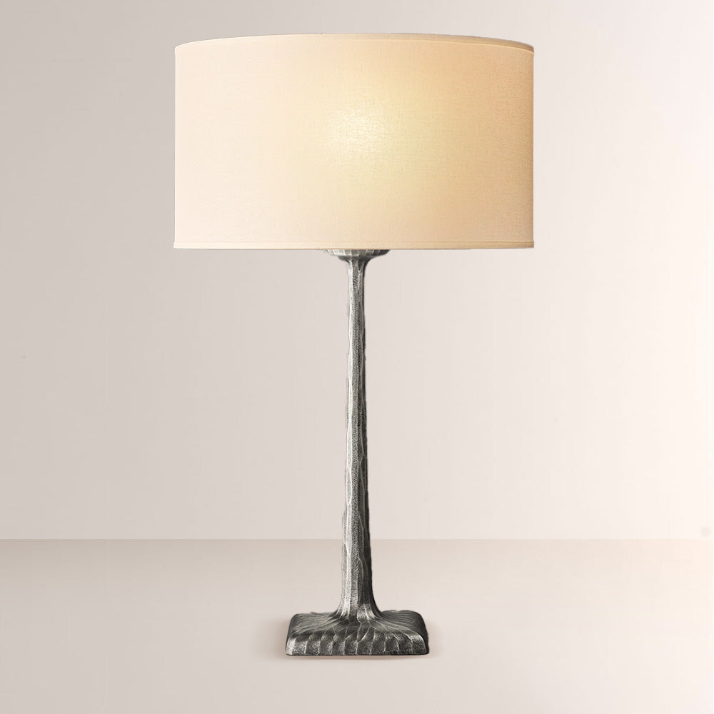 Kael Vintage Forged Drum Shade Table Lamp 30“H
