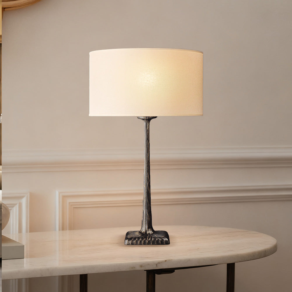 Kael Vintage Forged Drum Shade Table Lamp 30“H