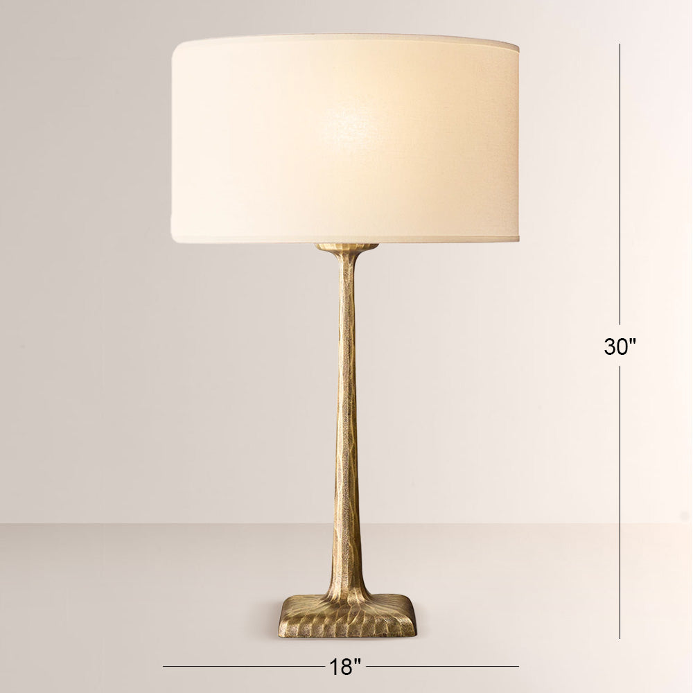 Kael Vintage Forged Drum Shade Table Lamp 30“H