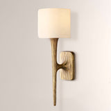 Kael Vintage Forged Linen Shaded Wall Sconce 20”H