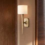 Kael Vintage Forged Linen Shaded Wall Sconce 20”H