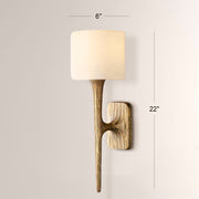 Kael Vintage Forged Linen Shaded Wall Sconce 20”H