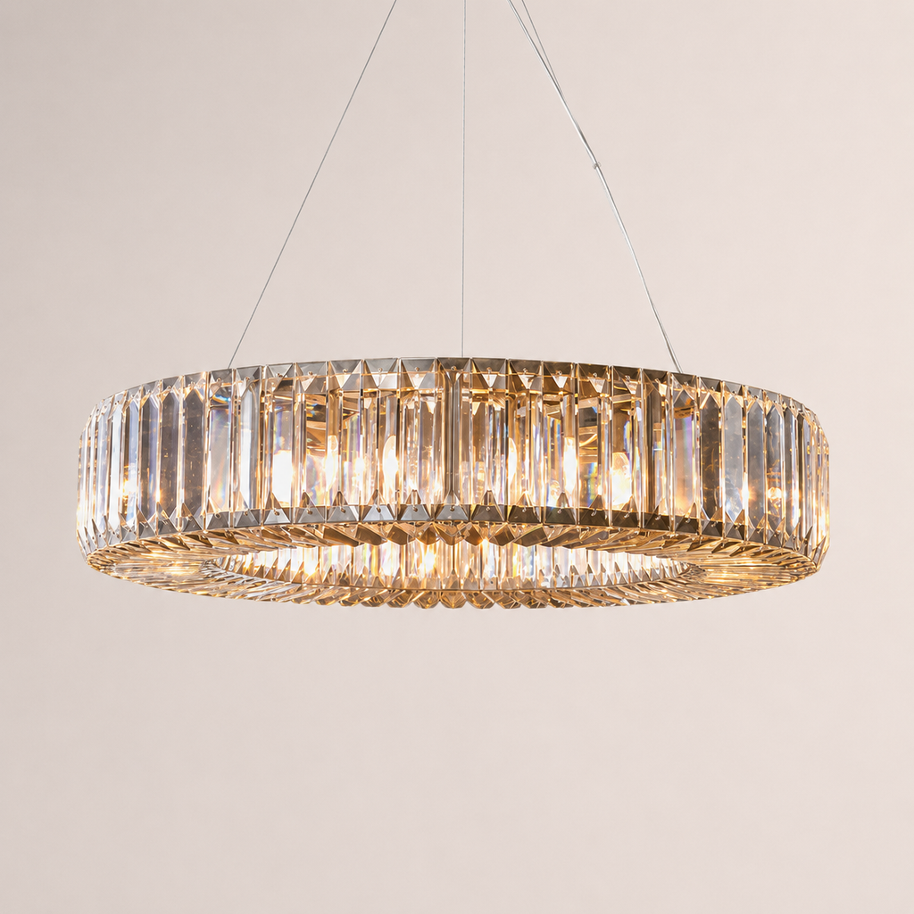 Keir Round Crystal Ring Chandelier 31"D -61"D