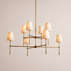 Kyler 2 Tiers Round Linen Shade Chandelier 48"D