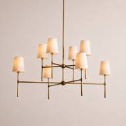 Kyler 2 Tiers Round Linen Shade Chandelier 48