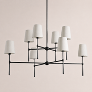 Kyler 2 Tiers Round Linen Shade Chandelier 48
