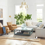 Dravena Coffee Table — COASTAL BLUE / 47”SQ