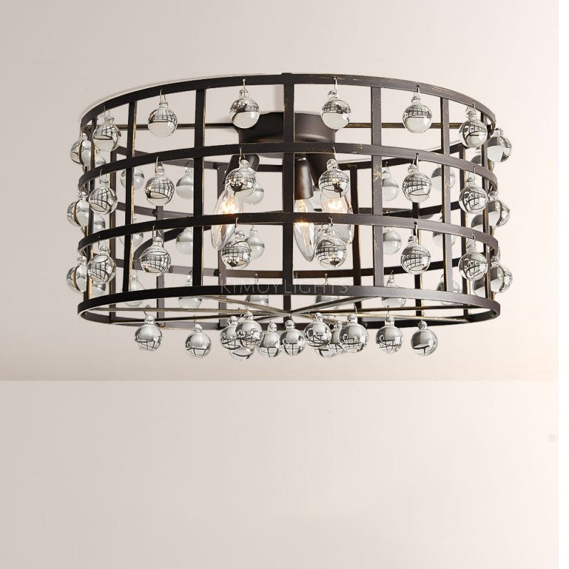 Cagora Crystal Sphere Flush Mount Ceiling Light