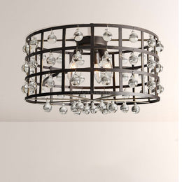 Cagora Crystal Sphere Flush Mount Ceiling Light