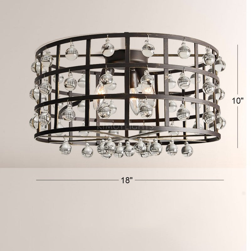 Cagora Crystal Sphere Flush Mount Ceiling Light