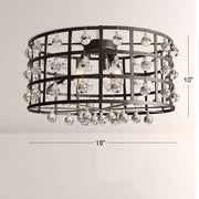 Cagora Crystal Sphere Flush Mount Ceiling Light