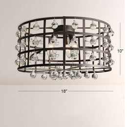 Cagora Crystal Sphere Flush Mount Ceiling Light