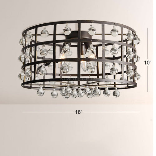 Cagora Crystal Sphere Flush Mount Ceiling Light