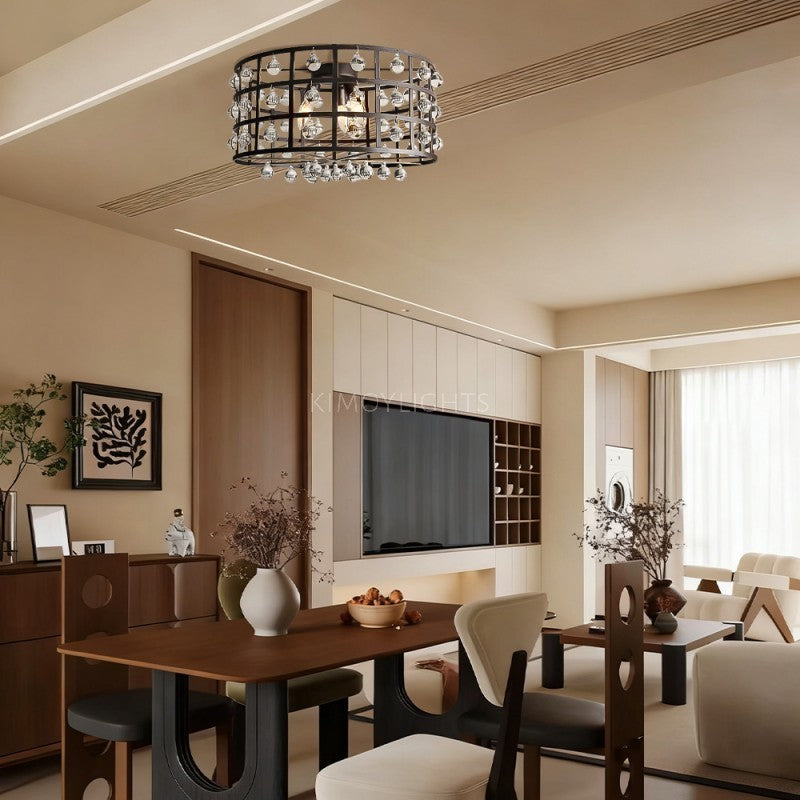 Cagora Crystal Sphere Flush Mount Ceiling Light