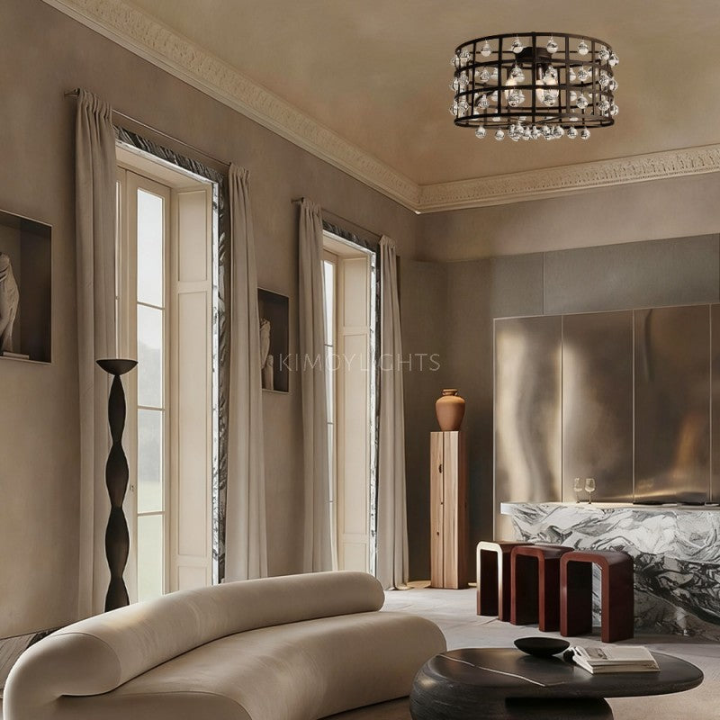 Cagora Crystal Sphere Flush Mount Ceiling Light