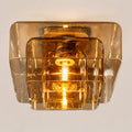 Kaelin Stacked Square Amber Glass Flush Mount Ceiling Light