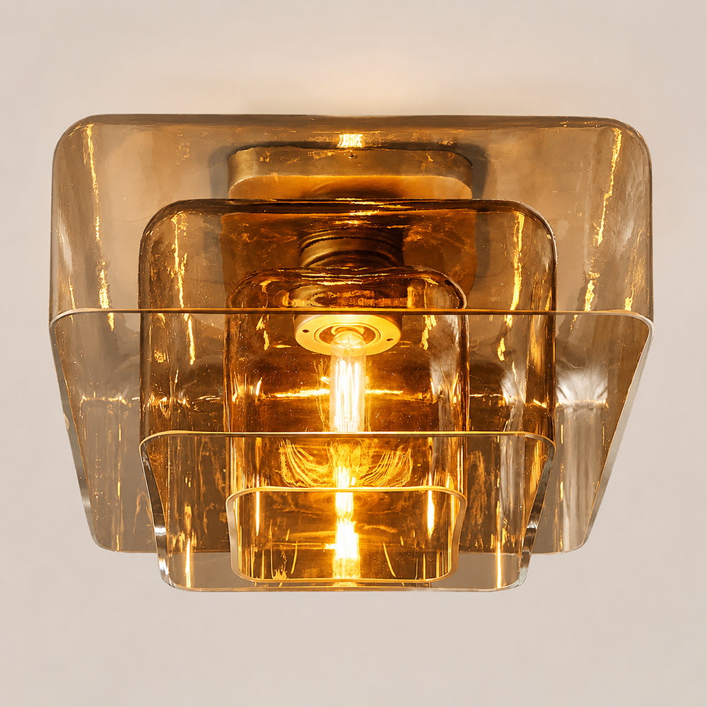 Lacore Amber Glass Flushmount