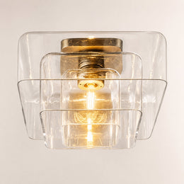 Kaelin Stacked Square Clear Glass Flush Mount Ceiling Light