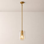 Kaelin Stacked Clear Cylinder Glass Single Pendant Light