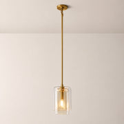Kaelin Stacked Clear Cylinder Glass Single Pendant Light