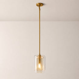 Kaelin Stacked Clear Cylinder Glass Single Pendant Light