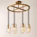 Kaelin Stacked Clear Cylinder Glass Round Ring Chandelier