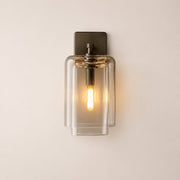 Kaelin Stacked Clear Cylinder Glass Wall Sconce