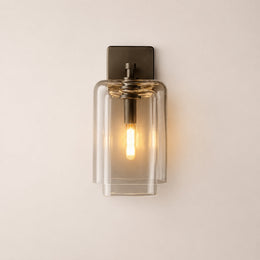 Kaelin Stacked Clear Cylinder Glass Wall Sconce
