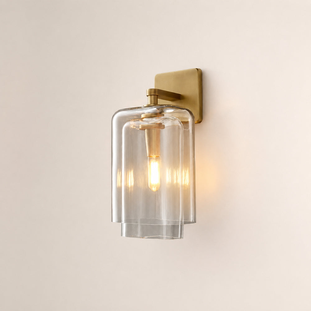 Kaelin Stacked Clear Cylinder Glass Wall Sconce