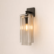 Kaelin Stacked Clear Cylinder Glass Wall Sconce