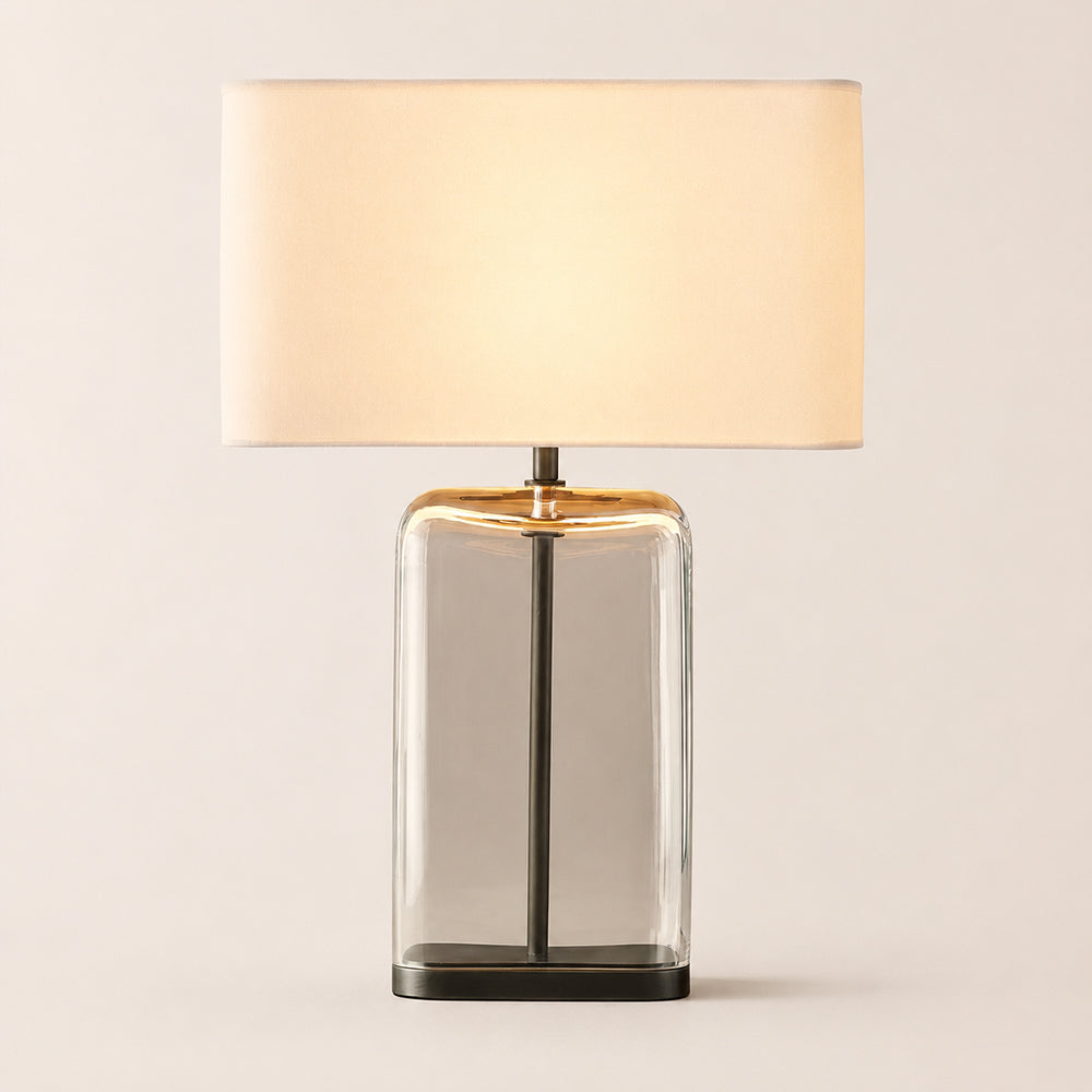 Kaelin Clear Glass Rectangular Base Table Lamp
