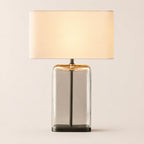 Kaelin Clear Glass Rectangular Base Table Lamp