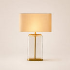 Kaelin Clear Glass Rectangular Base Table Lamp