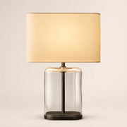 Kaelin Clear Glass Rectangular Base Table Lamp