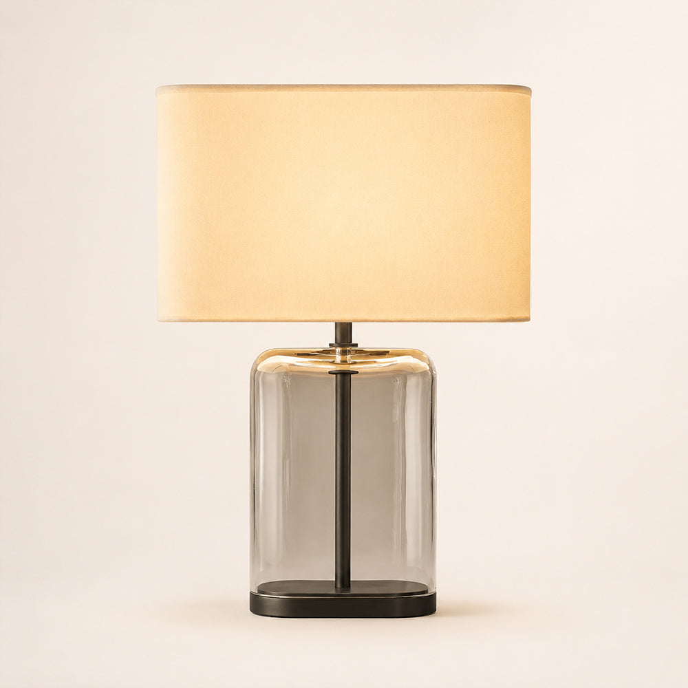 Kaelin Clear Glass Rectangular Base Table Lamp