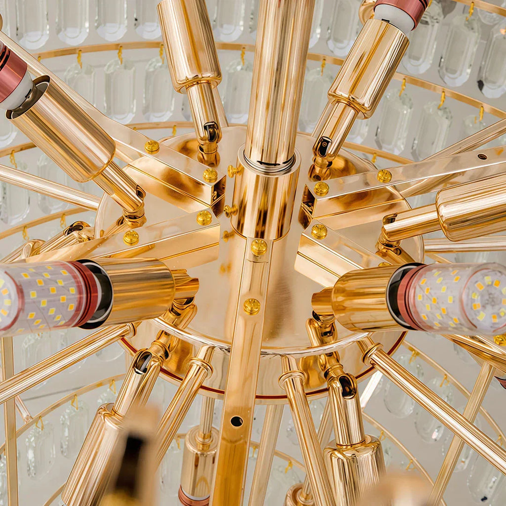 Large Gold Chandelier Luxury Art Glass